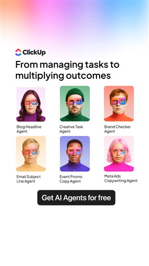 Every project pays a hidden tax: status chasing, doc hunting, copy-pasting updates, and “quick questions” that aren’t quick. ClickUp AI Agents remove that tax. They auto-summarize work, turn conversations into tasks, and keep projects moving without constant follow-ups. Get your team back to real work - not work about work. | ClickUp | Facebook