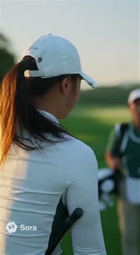 Japanese female golfer's super shot