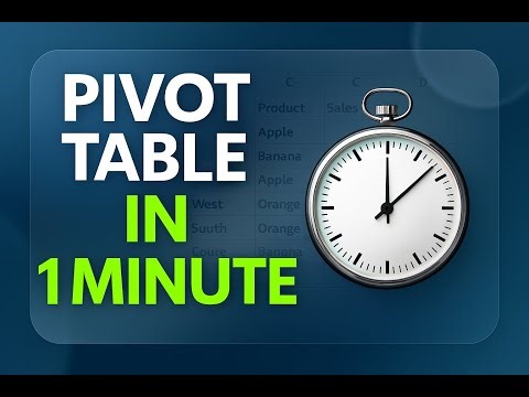 PIVOT TABLE UNDER 1 MIN
