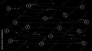Padlock with random digital binary 0 1 element technology and security concept
