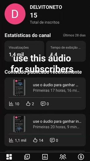 use this áudio for subscribers