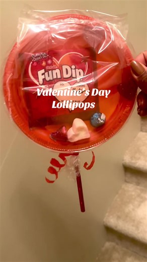 Labor of love for my toddler! I was so excited to create these lollipops for his classmates.. so cute and oversized! Everything you need is at Dollar Tree to make these Valentine’s Day treats! -clear appetizer size plates -colorful plate for the back of the lollipop (appetizer size) -ribbon -clear party treat bags -pencils -hot glue gun -candy, toy, treat to fill the lollipop (choose what you want) I hot glued a flutter hearts to the back of the red plate, added candy, then sealed the two plates