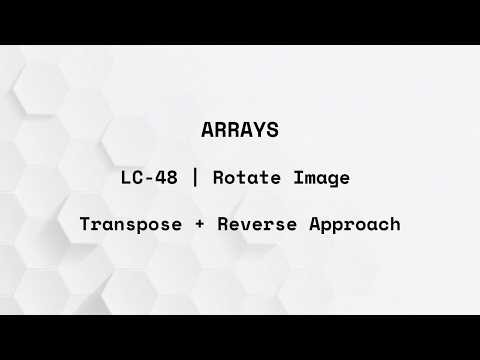 LeetCode - 48 | Rotate Image | Transpose + Reverse Approach