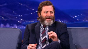 Coyotes love to watch Nick Offerman and Megan Mullally make out. #CONAN | Team Coco