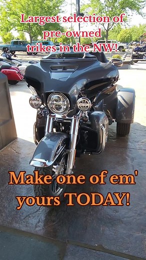 Huge inventory of new and pre-owned trikes! #forsale #shafer_hd_ #highdesertharley #ripitorskipit #harleydavidsonlifestyle #harleydavidson #harley #featurethis #foryoupage #fypシ #fyp #thiktok #tiktok #couplesride #couples #viral #trike @High Desert Harley-Davidson