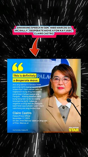 Ginawang speech ni Sen. Imee Marcos sa INC rally, desperate move ayon kay Usec. Claire Castro #nebnarbilos | Neb Narbilos