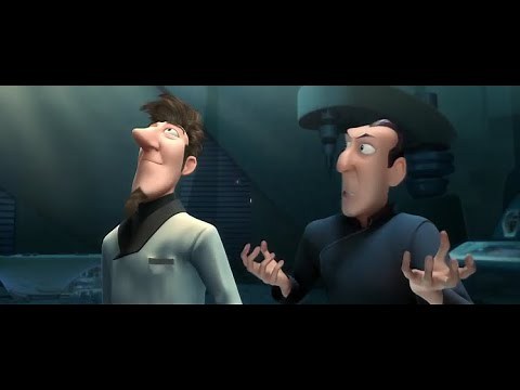 Astro Boy: the red core absorbs President Stone