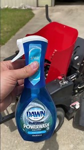 Degreasing with dawn zero turn engine very quickly #shorts