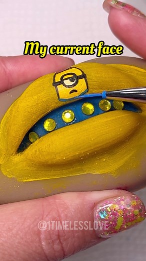 Colorful Minion Makeup Tutorial featuring Lipstick Art