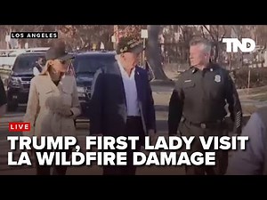 President Trump, first lady visit LA wildfire damage, roundtable
