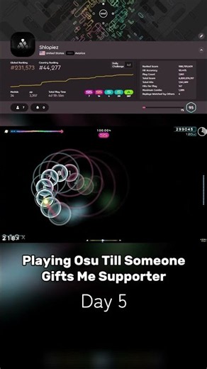 Day 5 - OSU EVERY DAY, Pls Follow. 🙏 #osu #osugame #osugameplay #pp