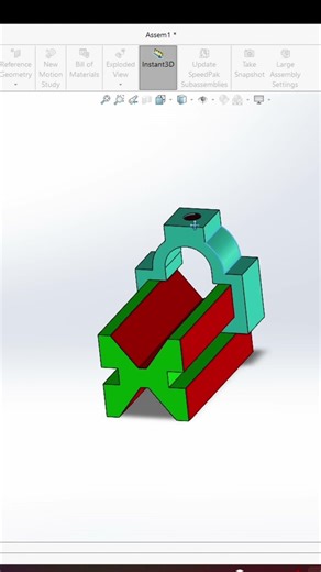 V Block Assembly #autocad #solidworks #design #cncmachine #gauges #machine #dailyvlog #reels