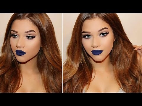 Winged Liner & Blue Lips Makeup Tutorial