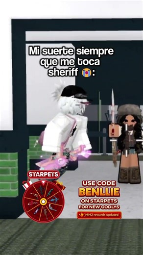 MI SUERTE CUANDO ME TOCA SHERIFF EN MM2!! 😭 #roblox #mm2 #murdermistery2 #humor