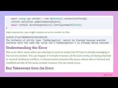 Resolving System.InvalidOperationException in EF Core 3.1 When Saving Disconnected Entities