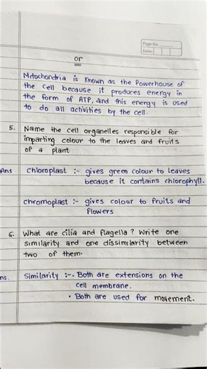 Class 8th The Cell - Its structure and functions (short question answers) #school #science #8thclass