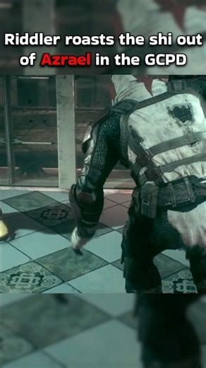 riddler roasting azrael Batman Arkham knight