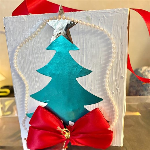 Christmas Tree Wood Ornament Handmade Holiday Tree Deco Rustic Wooden Hanging Sign Red Ribbon - Etsy Canada