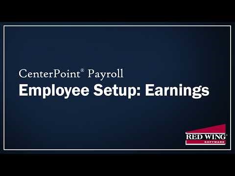 How to Set Up Earnings in CenterPoint