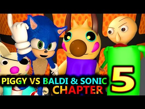 NEW PIGGY X SONIC & BALDI ROBLOX ANIMATION CHALLENGE! Chapter 5 (official) Minecraft Horror Game