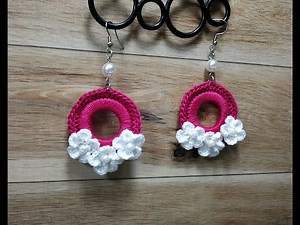 Crochet hoop earring tutorial, very easy to make