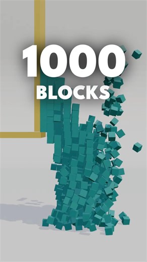1³ to 10³ — 1000 Blocks Collapse (Satisfying Physics)