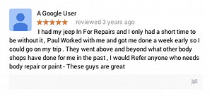 Genuine Testimonials For Quality Auto Body & Paint Services