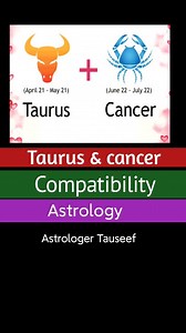 160 reactions · 3 comments | Zodiac sign Taurus compatibility with zodiac sign cancer according to Astrology #astrology #foryou #viral #zodiacsigns #palmistry #love #money #success #wealth #instagood This #reels by #astrologertauseef is about #life #spirtual #spirtualawakening #spirtuality and #horoscope This #astrologyreels is for every #zodiac that is #aries #taurus #gemini #cancer #leo #virgo #libra #shorts #tiktok #nature | Astrologer Tauseef | Facebook