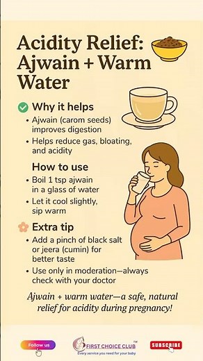 Acidity Relief During Pregnancy 🔥 Ajwain + Warm Water Remedy