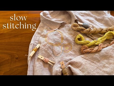 Slow stitching with natural colours