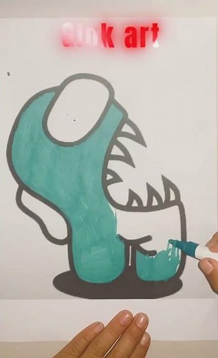 How to Draw and Paint AMONG US Game Character using acrylic paint#bluelock#drawin #coloring #amoungu