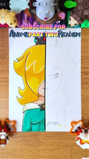 🔥Drawing ✨️Princess Rosalina✨️ But 🎎Anime Vs Realism😱 (Super Mario Movie) #shorts #drawing #art