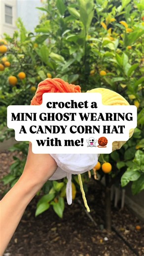 crochet a mini ghost wearing a candy corn hat with me! 👻✨ is this the cutest halloween plushie?? this no sew ghost works up so fast and the pattern includes how to make a lot of different hats (12 in total!). they’re super cute as halloween decor and are the perfect market makes! pattern: @aqcrochets (no sew mini ghosts wearing hats) #crochet #halloween #amigurumi #crochettutorial #crochettok