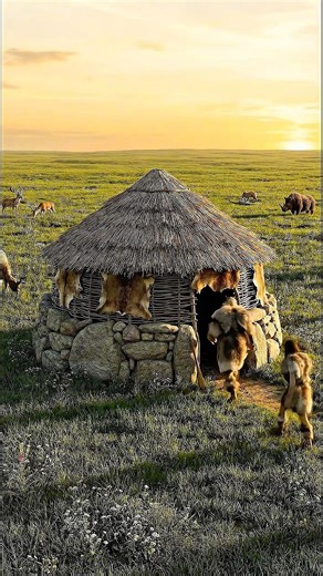 How prehistoric people built their houses. 🤣