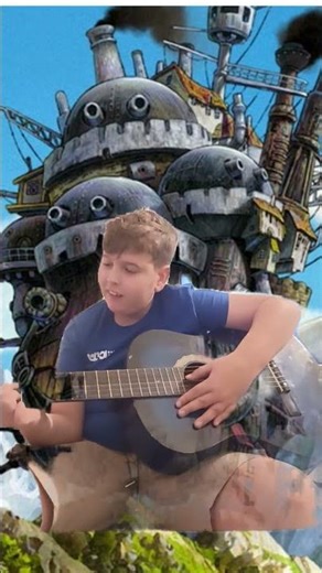 playing howl's moving castle on guitar