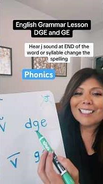 Spelling with ending dge or ge | "J" Sound | Phonics Lesson #phonics #grammar