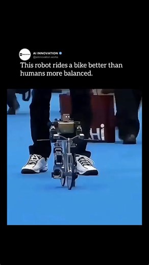 AI INNOVATION on Instagram: "🚴‍♂️🤖 This robot doesn’t just ride a bike — it balances, adapts, and controls it better than most humans. The future of robotics is truly remarkable. Riding a bike is one of the hardest skills to master, requiring balance, coordination, prediction, and constant adjustment. This robot accomplishes it effortlessly. Leveraging machine learning, advanced sensors, and real-time control systems, it analyzes movement, corrects imbalances instantly, and adapts to changes j