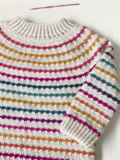 Join me as I finish crochet this beautiful kids sweater, the Rainbow Sweater by Mon Petit Violon, by adding the cuffs using front post/back post double crochet ribbing. It finishes off the project perfectly, don't you think? Pattern: Rainbow Sweater by @monpetitviolon Yarn: @stylecraftyarns Special DK 'A Hint of Silver' and @hobbii_yarn Carnival 'Nice' #crochet #crochettok #crochetsweater #colourfulcrochet #crochetproject