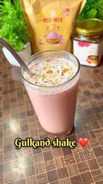 Gulkand shake recipe #gulkand #summerdrink #rosemilk #shorts #youtubeshorts #viral #summerrecipes