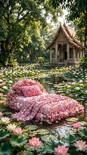 Would you sleep on this bed? 😳 Lotus Bed & Mogra Flower Bed #shorts #lotusbed #mograbed