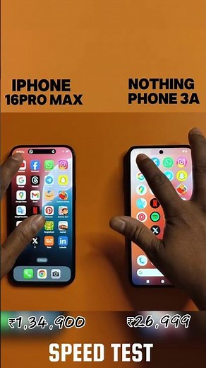 ⚡⏩ i phone 16 Pro Max 🆚 Nothing Phone 3A⚡⏩ | Speed test 🤯 #comparison #shorts