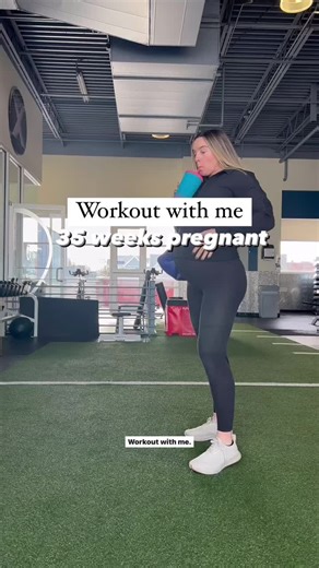 35 weeks pregnant and still lifting weights! Stay strong mama you can do hard things! #pregnancyfitness #pregnancyworkout #fitpregnancy #momtok