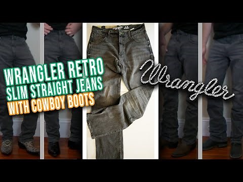 How Wrangler Retro Slim Straight Jeans Fit with Cowboy Boots