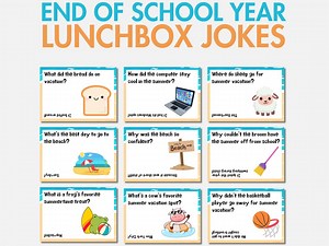 30  End of School Year Lunchbox Jokes for Kids, Summer Vacation Lunchbox Cards, Last Day of School Lunch Box Notes, Summer Jokes & Riddles - Etsy
