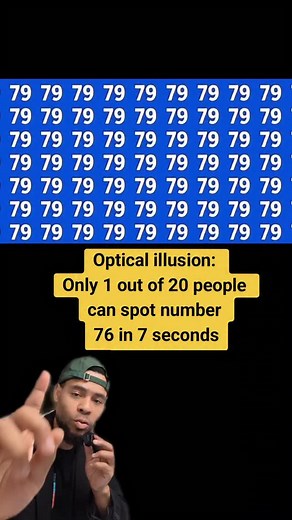 Optical illusion: Only 1 out of 20 people can spot number 76 in 7 seconds. #opticalillusion #1percent #genius | Jeff Jeudy