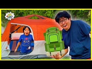 Ryan challenged Daddy with 24 hrs overnight camping in the backyard!! - Videos For Kids