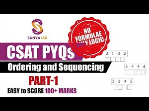 CSAT PYQs(Topic-Wise) - Ordering & Sequencing | Part-1 | UPSC CSE Prelims 2023 | Sunya IAS