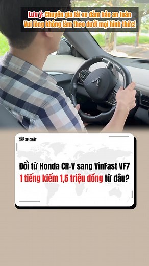 812K views · 4.3K reactions | Đổi từ Honda CR-V sang VinFast VF7 kiếm 1 tiếng 1,5 triệu là có thật? | Chê Xe Chất | Facebook