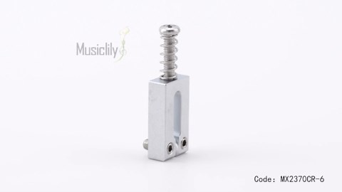 Musiclily Ultra 10.5mm Modern Brass Guitar Tremolo Bridge Saddles for Strat/Tele Style Electric Guitar, Chrome (Set of 6)