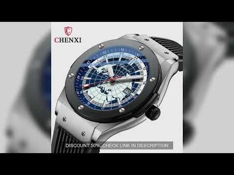 CHENXI 82442 Men Quartz Watch Casual Luxury Sport Brand World Map Military Waterproof Wrist Watch fo